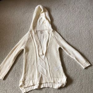 cream sweater with v neck